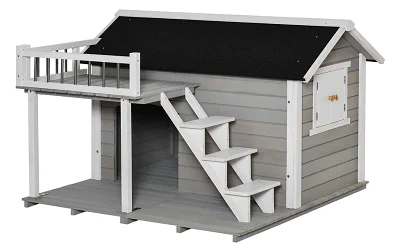 Casa de madera de exterior para perros